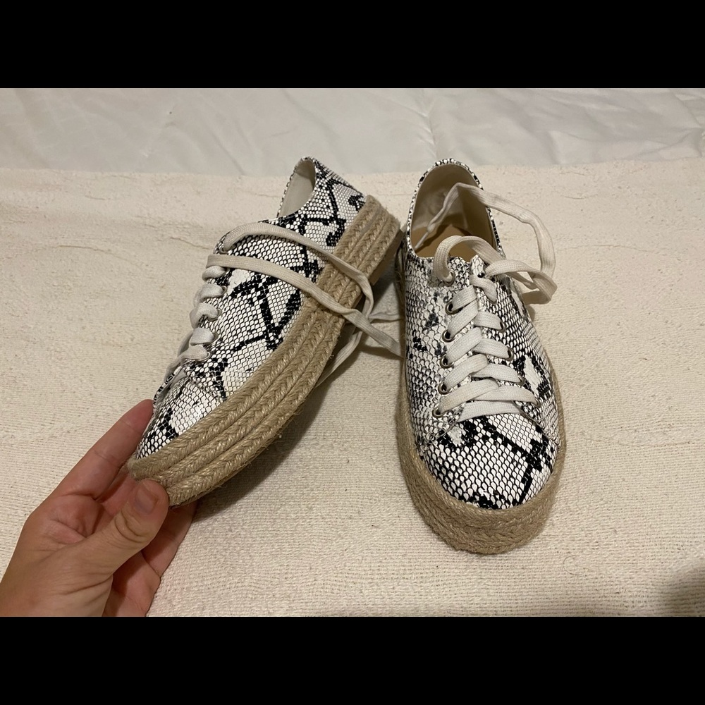 Snakeskin platform sneakers. These three boutique